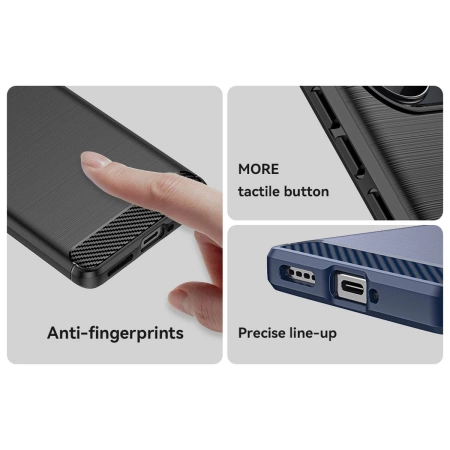 Carbon Case Hülle für Realme 10 Pro+ flexible Silikon-Carbon-Hülle schwarz