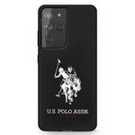 US Polo USHCS21LSLHRBK S21 Ultra G998 czarny/black Silicone Logo