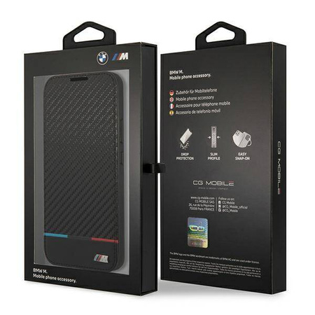 Case BMW BMBKS22MPUCARTCBK S22 + S906 black / black bookcase M Collection Triangles