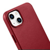 iCarer Case Leather genuine leather case for iPhone 14 Plus rot () (MagSafe compatible)