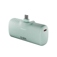 SBS EcoPower 5000 mAh 10W Powerbank with Built-in USB-C Port - Green