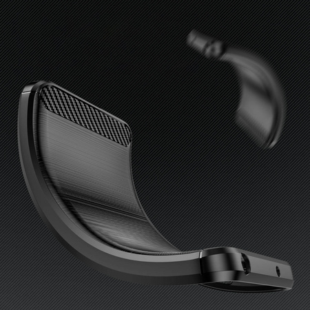 Carbon Case für Samsung Galaxy A54 5G flexible Silikon-Carbon-Hülle schwarz
