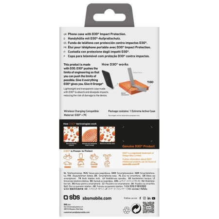 Etui SBS Extreme Active D3O do iPhone 16e - przezroczyste