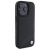 Original Handyhülle IPHONE 16 PRO MAX BMW Hardcase Signature Leather Crossing Lines Pattern (BMHCP16X23RCGPK) schwarz