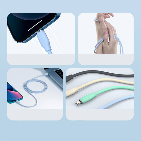 Baseus cable, USB Type C - Lightning 20W cable, 1.2 m long Jelly Liquid Silica Gel - black