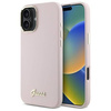 Original Case IPHONE 16 Guess Hardcase Silicone Script Metal Logo & Frame (GUHCP16SSMBSLP) pink
