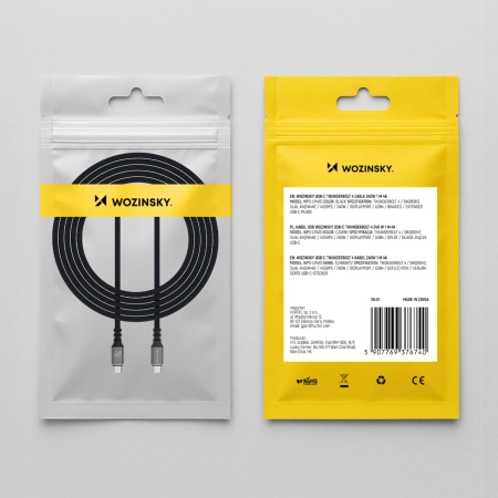 Wozinsky WPS-UY42S USB-C Thunderbolt 4 Kabel 240W 2m 4K - Schwarz