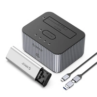 Stacja dokująca do dysków z funkcją klonowania M.2 NVME + 2,5"/3,5 HDD / 2,5" SSD - szara
