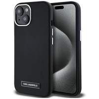 Karl Lagerfeld FW Metal Plate MagSafe iPhone 15 Hülle - Schwarz