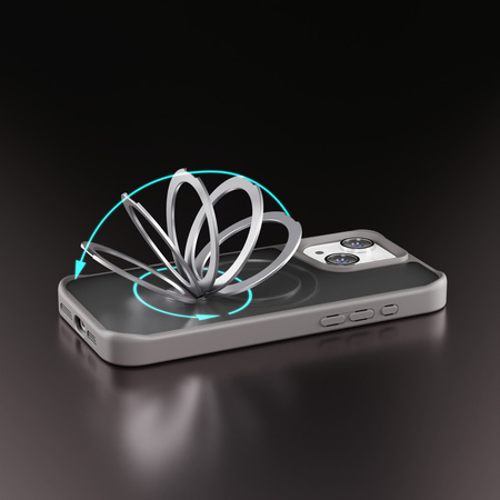 Nakładka Etteri Matt Mag Ring do iPhone 12 / 12 Pro 6,1" szara