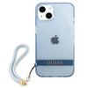Case IPHONE 13 Guess Hardcase Translucent Stap (GUHCP13MHTSGSB) blue