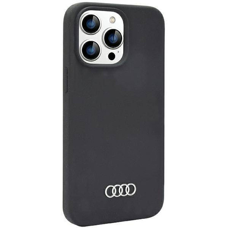 Audi Silikonhülle iPhone 14 Pro Max 6,7&quot; schwarz/schwarz Hardcase AU-LSRIP14PM-Q3/D1-BK