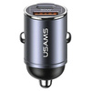 Ładowarka Samochodowa 30W PD USB-C + USB Fas Charge Z Wbudowaym Pierścieniem USAMS C38 CC206CC01 (US-CC206) stalowa