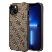 Guess GUHCP15MG4GFBR iPhone 15 Plus 6,7" braun/braune Hartschale 4G Metall Gold Logo