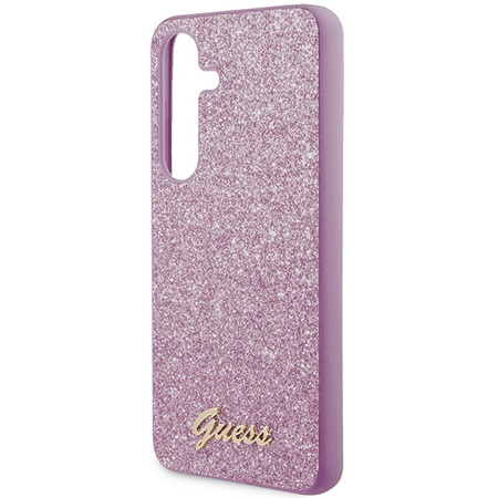 Guess Glitter Script Hülle für Samsung Galaxy S24 - Lila