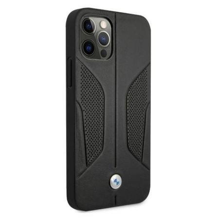 Etui BMW BMHCP12LRSCSK iPhone 12 Pro Max 6,7" czarny/black hardcase Leather Perforate Sides