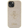 Guess Glitter Script Big 4G case for iPhone 15 - gold