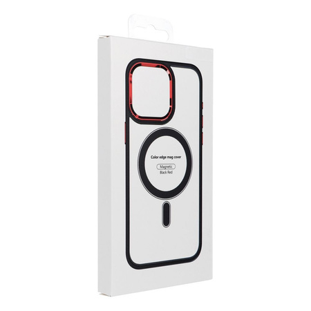 Futerał COLOR EDGE MAG COVER kompatybilny z MagSafe do IPHONE 11 czarno czerwony