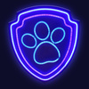 Wiszący neon LED na plexi Psi Patrol - Łapa OW-130246