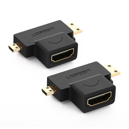 Ugreen Micro HDMI + Mini HDMI Male to HDMI Female Adapter Black (20144)
