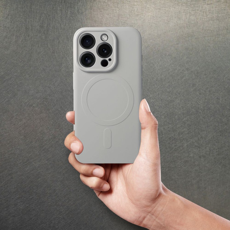 Futerał SILICONE MAG COVER (big hole) kompatybilny z MagSafe do IPHONE 17 Pro Max tytanowy
