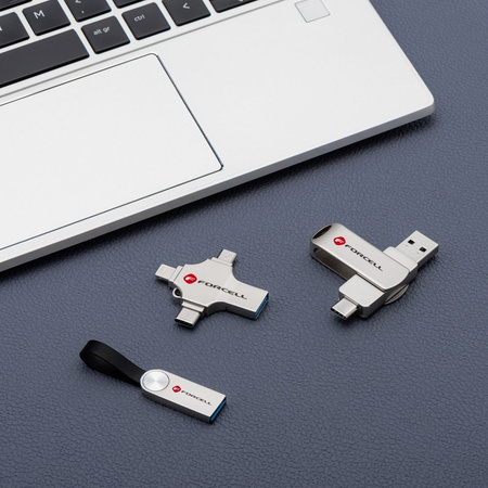 Pendrive 128GB USB 3.2 Gen 1 (USB A) Forcell F-Data Metal srebrny