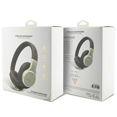 Guess Bluetooth on-ear headphones GUBH604GEMW brown/brown 4G Script