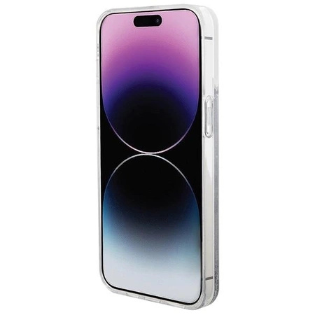 Hello Kitty Liquid Glitter Charms Kitty Head Hülle für iPhone 15 Pro Max – Silber