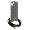 Guess Crossbody Cord 4G Print Hülle für iPhone 15 / 14 / 13 – braun