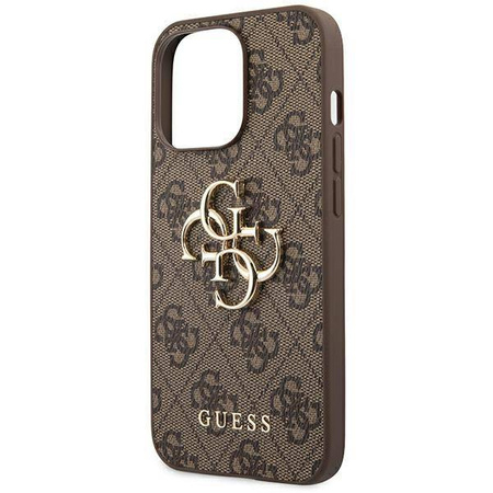 Guess 4G Big Metal Logo - Etui iPhone 14 Pro (brązowy)