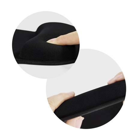 Podkładka ergonomiczna pod mysz i nadgarstek 250x230x25mm / czarny