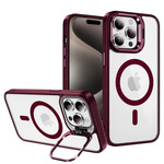 Tel Protect Kickstand Magsafe Case do Iphone 13 Pro Max burgundowy