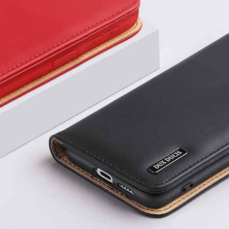 Dux Ducis Hivo Genuine Leather Bookcase type case for Samsung Galaxy S22+ (S22 Plus) red