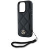 Oryginalne Etui IPHONE 16 PRO MAX Karl Lagerfeld Quilted Initial Logo & Chain Strap czarne