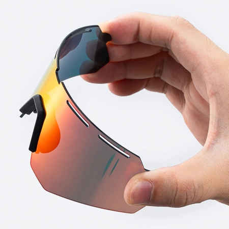 Okulary rowerowe Rockbros polaryzacyjne z ochroną UV i wkładką korekcyjną - szare