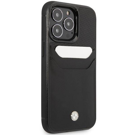 Original Case IPHONE 14 PRO MAX BMW Leather Card Slot (BMHCP14X22RSEPK) black