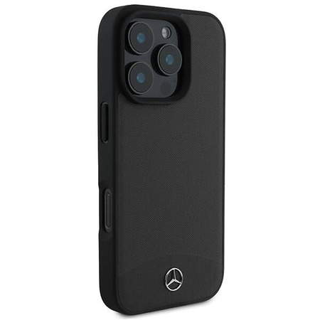 Mercedes nakładka do iPhone 16 Pro Max 6,9" MEHMP16X23RBARK Hardcase Textured And Plain Leather MagSafe czarna
