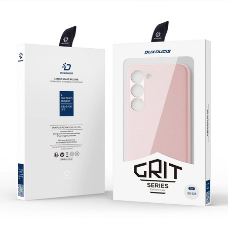Dux Ducis Grit etui Samsung Galaxy S23 elegancki pokrowiec ze sztucznej skóry MagSafe różowe