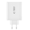 Wall Charger 100W 3x USB-C PD + QC3.0 USB Tech-Protect NC100W-GAN white