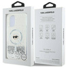 Original Handyhülle IPHONE 16 Karl Lagerfeld Hardcase Liquid Glitter Karl Head MagSafe (KLHMP16SLGKISGH) transparent