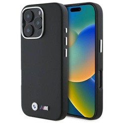 Original Handyhülle IPHONE 16 PRO MAX BMW Hardcase M Smooth Full Wrapped Metal (BMHCP16X23PMWK) schwarz