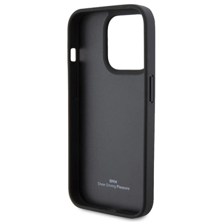 BMW Leder Hot Stamp iPhone 15 Pro Max Hülle - Schwarz