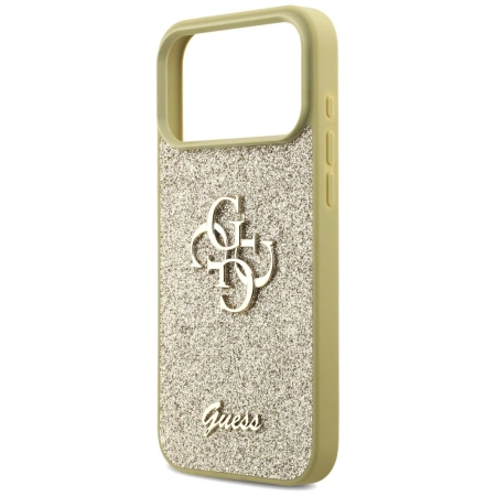Etui Guess Fixed Glitter Big 4G na iPhone 17 Pro Max - złote