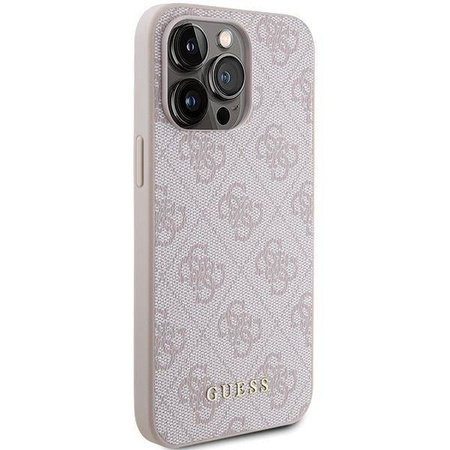 Guess 4G Metal Gold Logo case for iPhone 15 Pro Max - pink