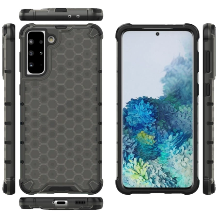 Honeycomb etui pancerny pokrowiec z żelową ramką Samsung Galaxy S21+ 5G (S21 Plus 5G) czarny
