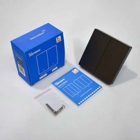 Sonoff inteligentny 2-kanałowy przełącznik ścienny Wi-Fi czarny (M5-2C-86)