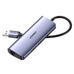 Ugreen wielofunkcyjny adapter HUB USB Typ C - 3 x USB / Ethernet RJ-45 / micro USB szary (CM252)