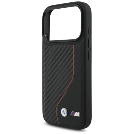 BMW M Carbon Line &amp; Logo MagSafe Case für iPhone 17 Pro – Rot