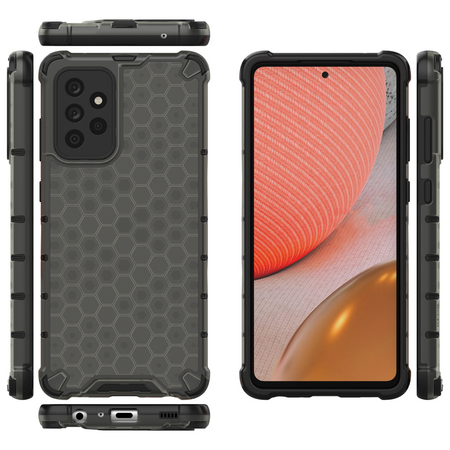 Honeycomb case armored cover with a gel frame for Samsung Galaxy A53 5G black