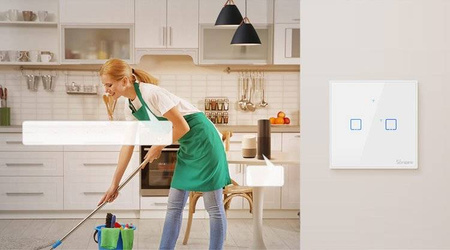 Sonoff T3EU1C-TX touch Wi-Fi wireless wall smart switches RF 433 MHz schwarz (IM190314018)